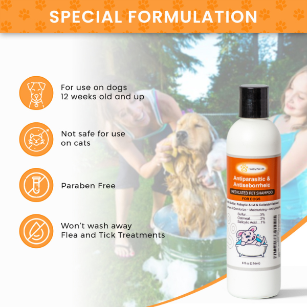 Sulfur Salicylic Acid Oatmeal Dog Shampoo-2