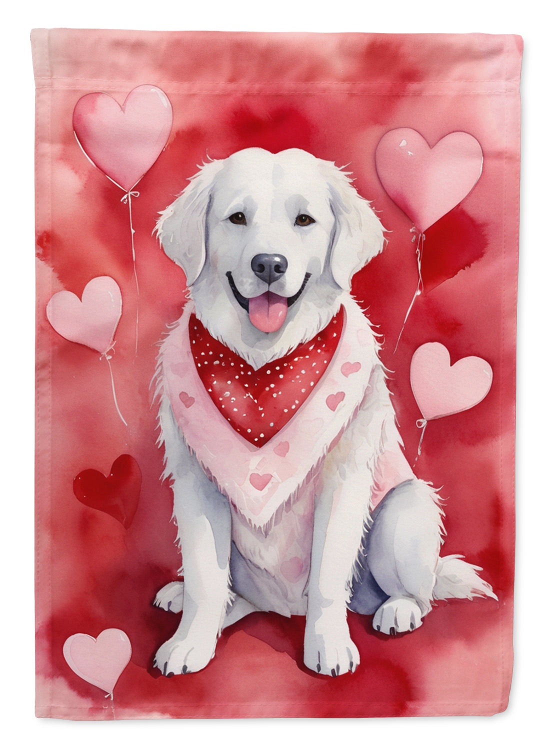 Kuvasz My Valentine Garden Flag